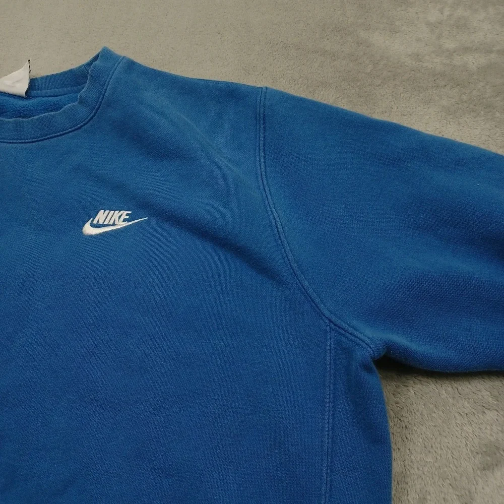Nike Sweater Mens Large Blue Pullover Crew Neck Casual Preppy Modern
